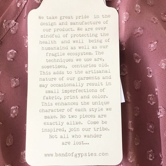 Band of Gypsies Blouse Women Blush Medium NWT - Picture 8 of 12